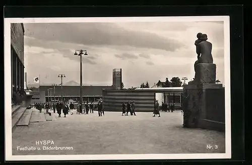 AK Bern, HYSPA-Ausstellung, Festhalle und Bäderbrunnen