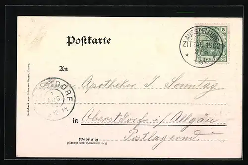 AK Zittau, Gewerbe - und Industrie-Ausstellung 1902, Eingang und Verwaltungsgebäude