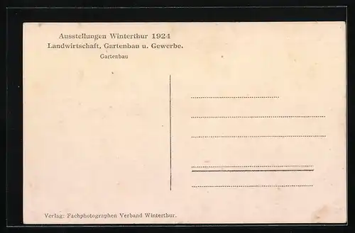 AK Winterthur, Ausstellung für Landwirtschaft, Gartenbau und Gewerbe 1924, Gartenbau