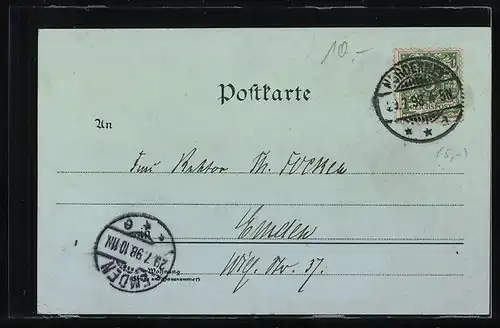 Mondschein-Lithographie Norderney, Leuchtturm, Kaiserstrasse, Seesteg, Strandkorbkolonie