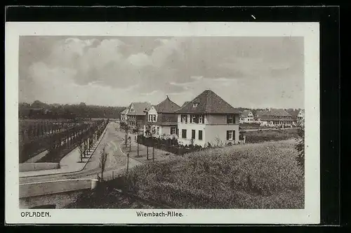 AK Opladen, Wiembach-Allee mit Villen