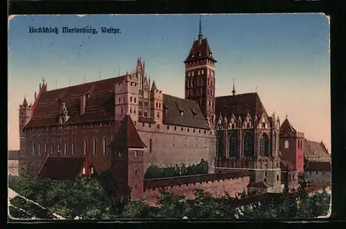 AK Marienburg / Malbork, Südostecke der Marienburg