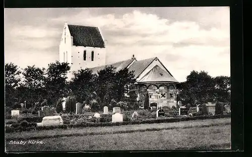 AK Staby, Kirche mit Kichhof