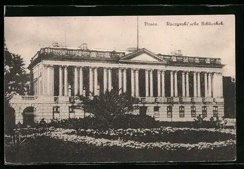 AK Posen / Poznan, Blick auf Raczynski`sche Bibliothek