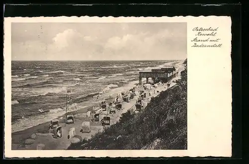 AK Rewahl /Ostsee, Strand mit Badeanstalt