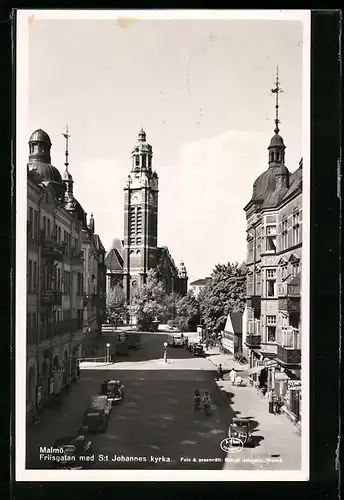 AK Malmö, Friisgatan med St. Johannes kyrka