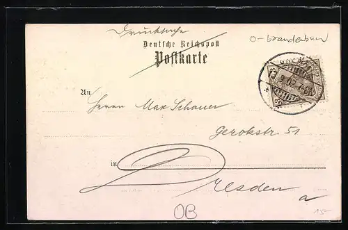 AK Crossen a. d. O., Ortsansicht über den Fluss