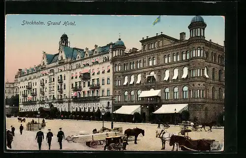 AK Stockholm, Blick zum Grand Hotel