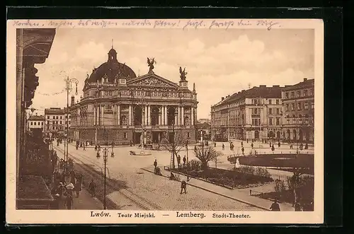 AK Lemberg, Stadt-Theater mit Anlagen