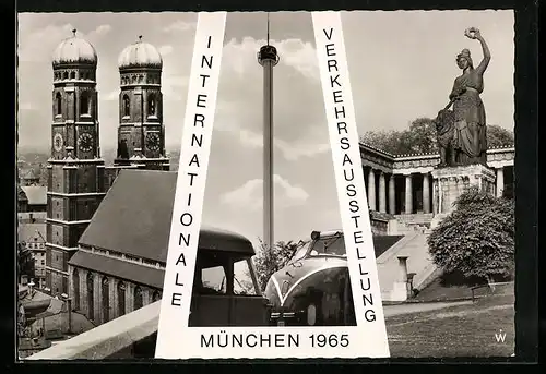 AK München, Verkehrs-Ausstellung 1965, Bavaria, Turm