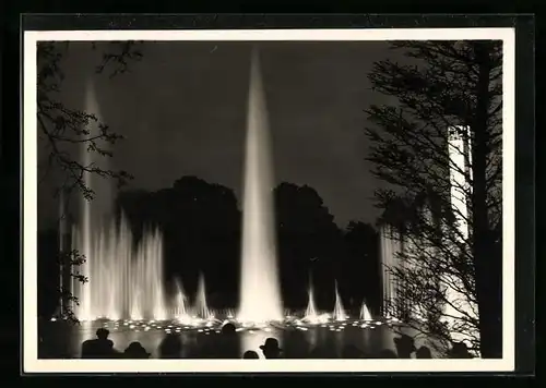 AK Hamburg, Internationale Gartenbau-Ausstellung 1953, Aus dem Wasserlichtkonzert