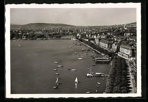 AK Zürich, Schweizerische Landes-Ausstellung 1939, Zürich von der Schwebebahn aus