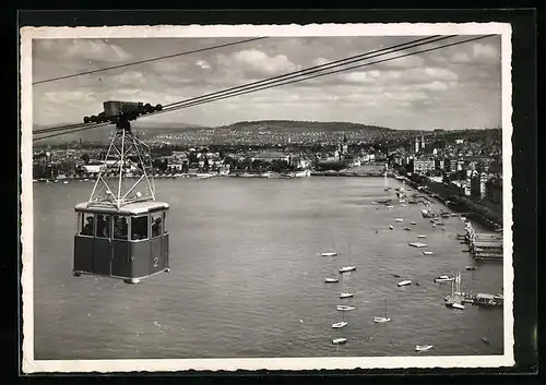 AK Zürich, Schweizerische Landesausstellung 1939, Schwebebahn und Zürich