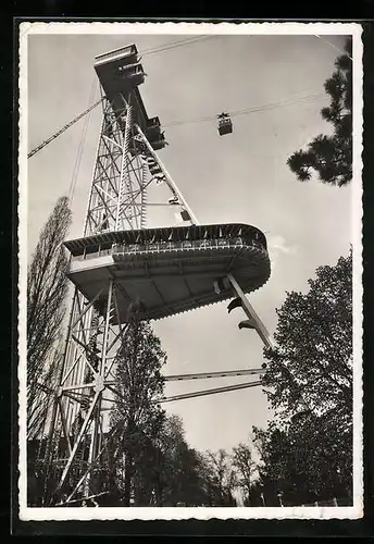 AK Zürich, Schweizerische Landesausstellung 1939, Seilbahnturm mit Restaurant