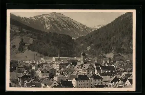 AK Immenstadt, Ortsansicht mit Steineberg und Stuiben