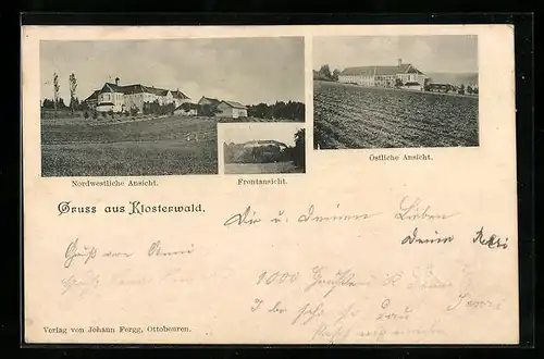 AK Klosterwald, Frontansicht, Nordwestliche Ansicht, Östliche Ansicht