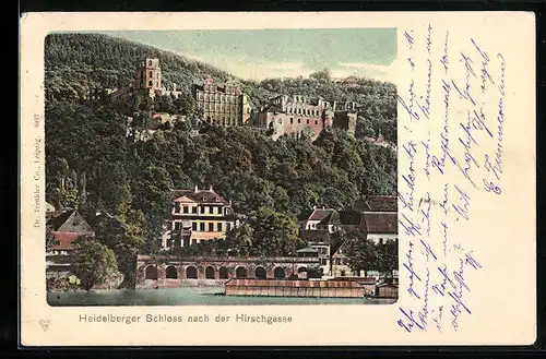 AK Heidelberg, Heidelberger Schloss nach der Hirschgasse