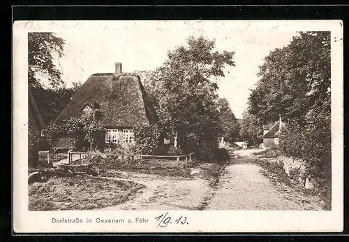 AK Oevenum a. Föhr, Ortspartie mit Dorfstrasse