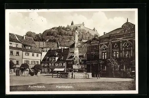 AK Kulmbach, Marktplatz mit Burg