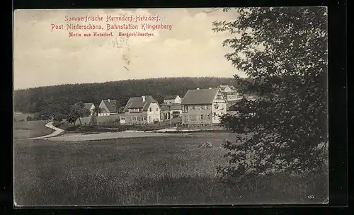 AK Herrndorf-Hetzdorf, Ortsansicht aus der Ferne