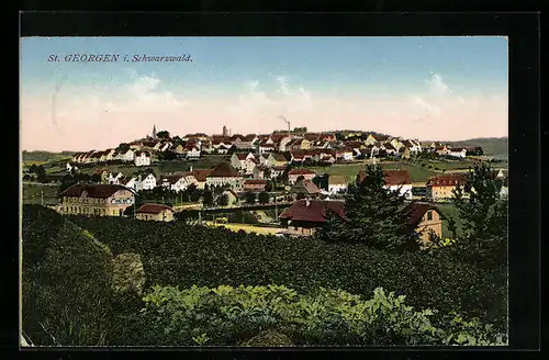 AK St. Georgen /Schwarzw., Gesamtansicht von einem Acker aus