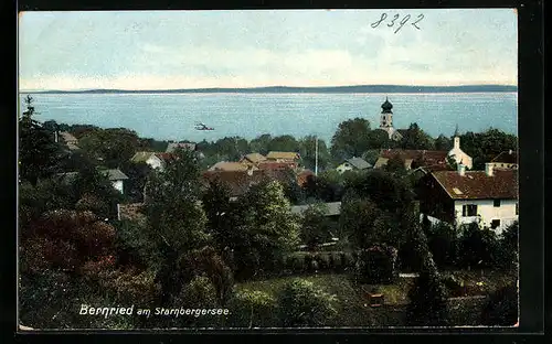 AK Bernried /Starnbergersee, Ortsansicht mit See