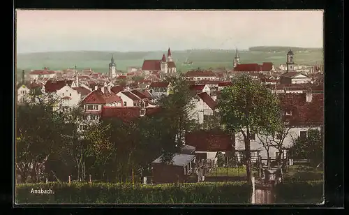 AK Ansbach, Teilansicht aus der Vogelschau