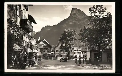 AK Oberammergau, Dorfplatz