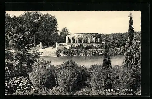 AK Gladbeck i. W., Ehrenmal mit Umgebung