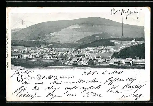 AK Braunlage i. Oberharz, Totalansicht aus der Vogelschau