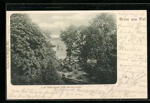 AK Kiel, Hotel Düsternbrook, Blick auf den Hafen