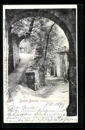AK Baden Baden, Eingang zum alten Schloss