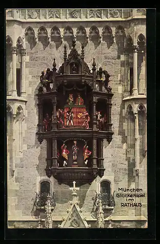 AK München, Glockenspiel im Rathaus