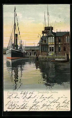 AK Flensburg, Dampfschiffs Pavillon