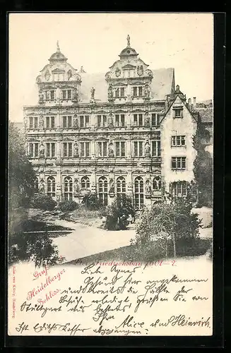 AK Heidelberg, Schlosshof mit Anlage