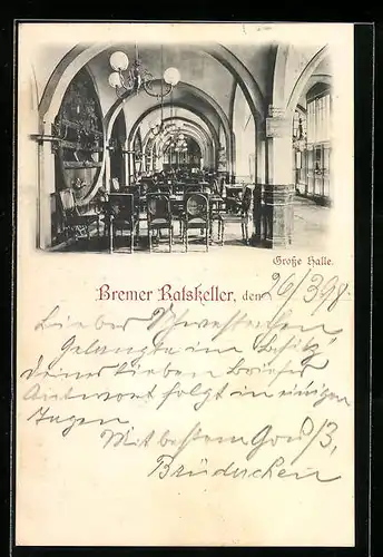 AK Bremen, Ratskeller, Innenansicht