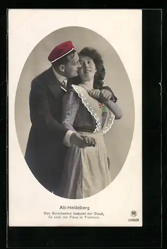 AK Alt-Heidelberg, Student umarmt seine Liebste