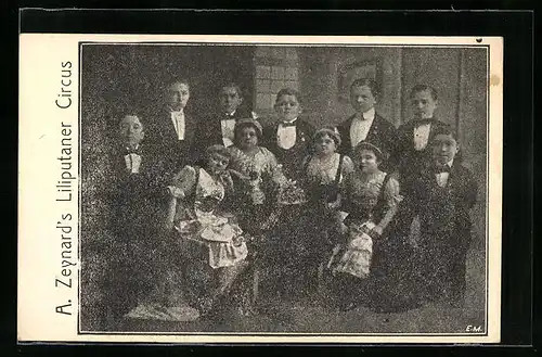 AK Gruppenbild von A. Zeynard`s Liliputaner-Circus