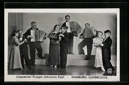 AK Hamburg-Lohbrügge, Liliputaner-Truppe Johannes Zapf