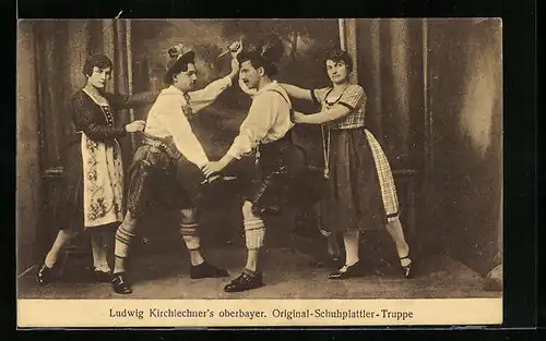 AK Ludwig Kirchlechners Original-Schuhplattler-Truppe in Aktion