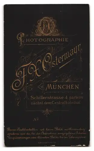 Fotografie F. X. Ostermayr, München, Schillerstr. 4, Junge Dame im Kleid mit Kragenbrosche