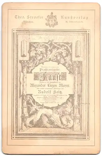 Fotografie Theodor Stroefer, München, Gemälde: Wagner, Faust-Cyklus, nach A. Liezen Mayer