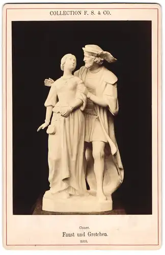 Fotografie Collection F. S. & Co., Ort unbekannt, Statue: Faust und Gretchen, nach Cauer