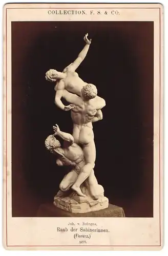 Fotografie Collection F. S. & Co., Ort unbekannt, Statue: Raub der Sabinerinnen, nach Joh. v. Bologna