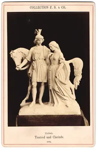 Fotografie Collection F. S. & Co., Ort unbekannt, Statue: Tancred und Clorinde, nach Micheli