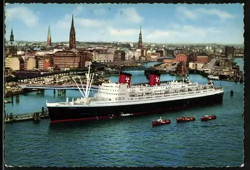 AK Passagierschiff Hanseatic im Hafen