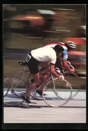AK Radsportfahrer auf Radrennbahn, Mexiko 1968