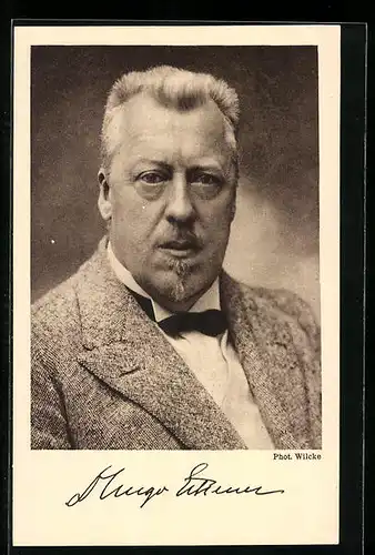 AK Portrait Hugo Eckener, Nachfolger von Graf von Zeppelin, Luftschiffkonstrukteur