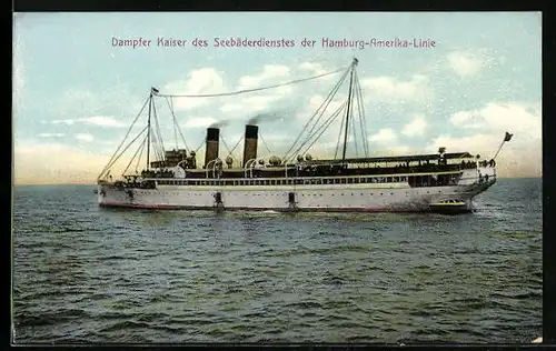 AK Dampfer Kaiser, Seebäderdienst Hamburg-Amerika-Linie