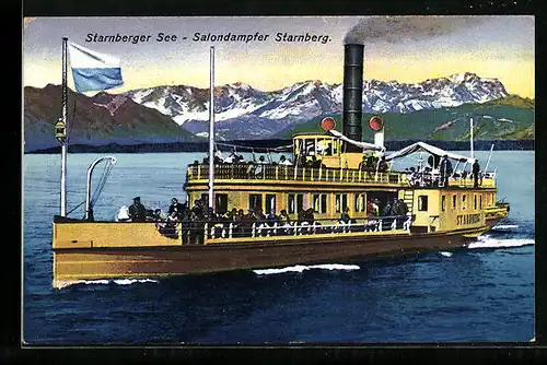 AK Salondampfer Starnberg auf dem Starnberger See
